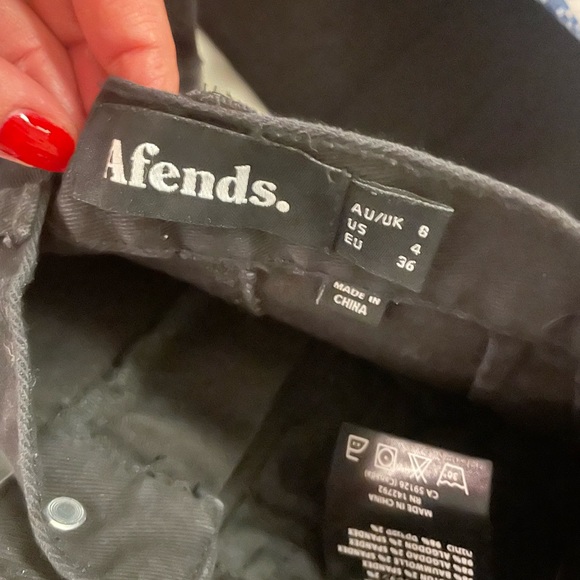 Afends mini denim skirt black size 4 - Picture 3 of 3